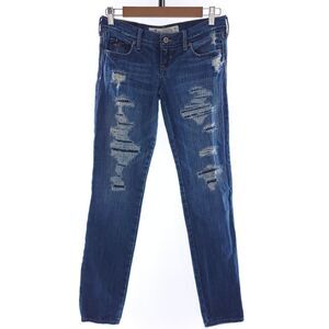 Hollister Distressed Skinny Jeans Womens Size 1 Cotton Blue Jeans